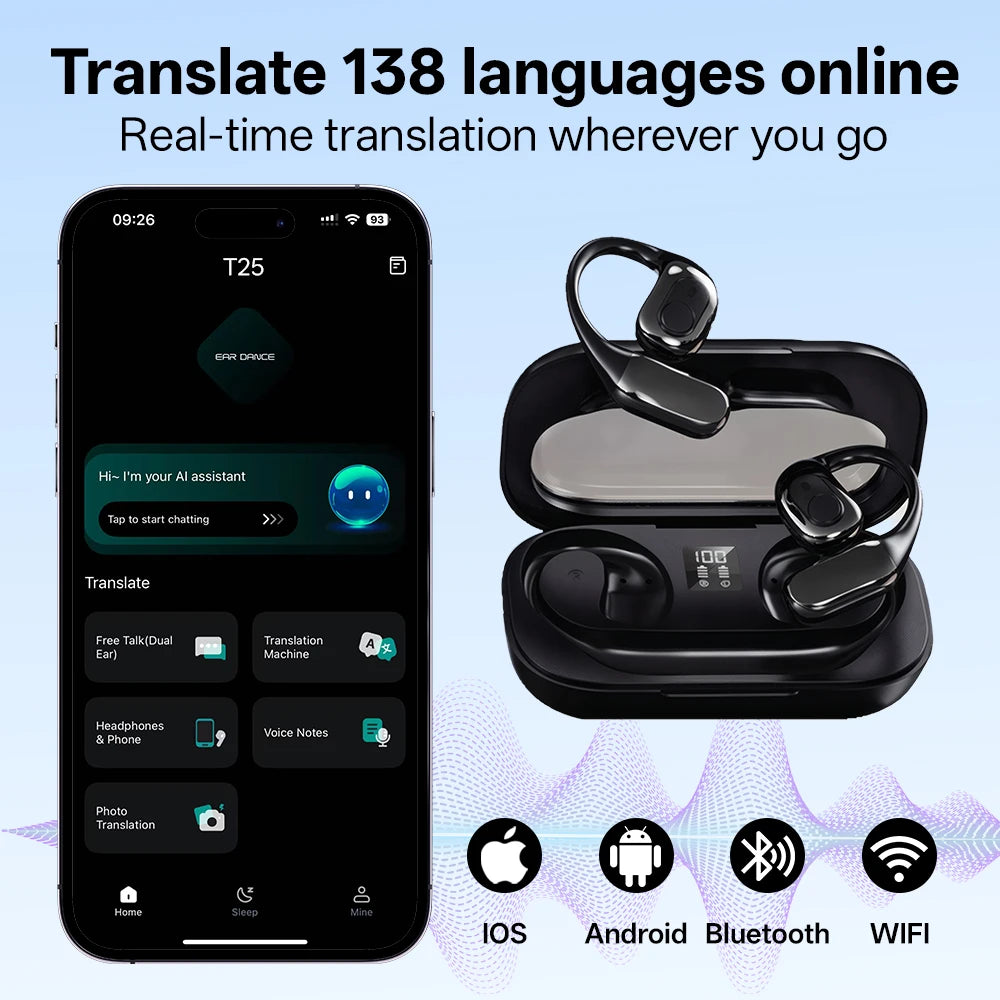 MSAI T23 AI Translator Earbuds 138 Languages
