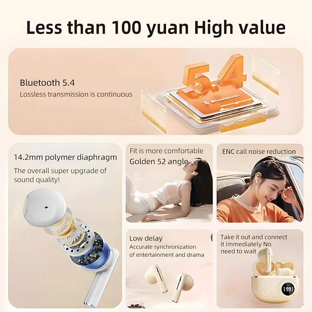Lenovo TWS Wireless Bluetooth Headset LED