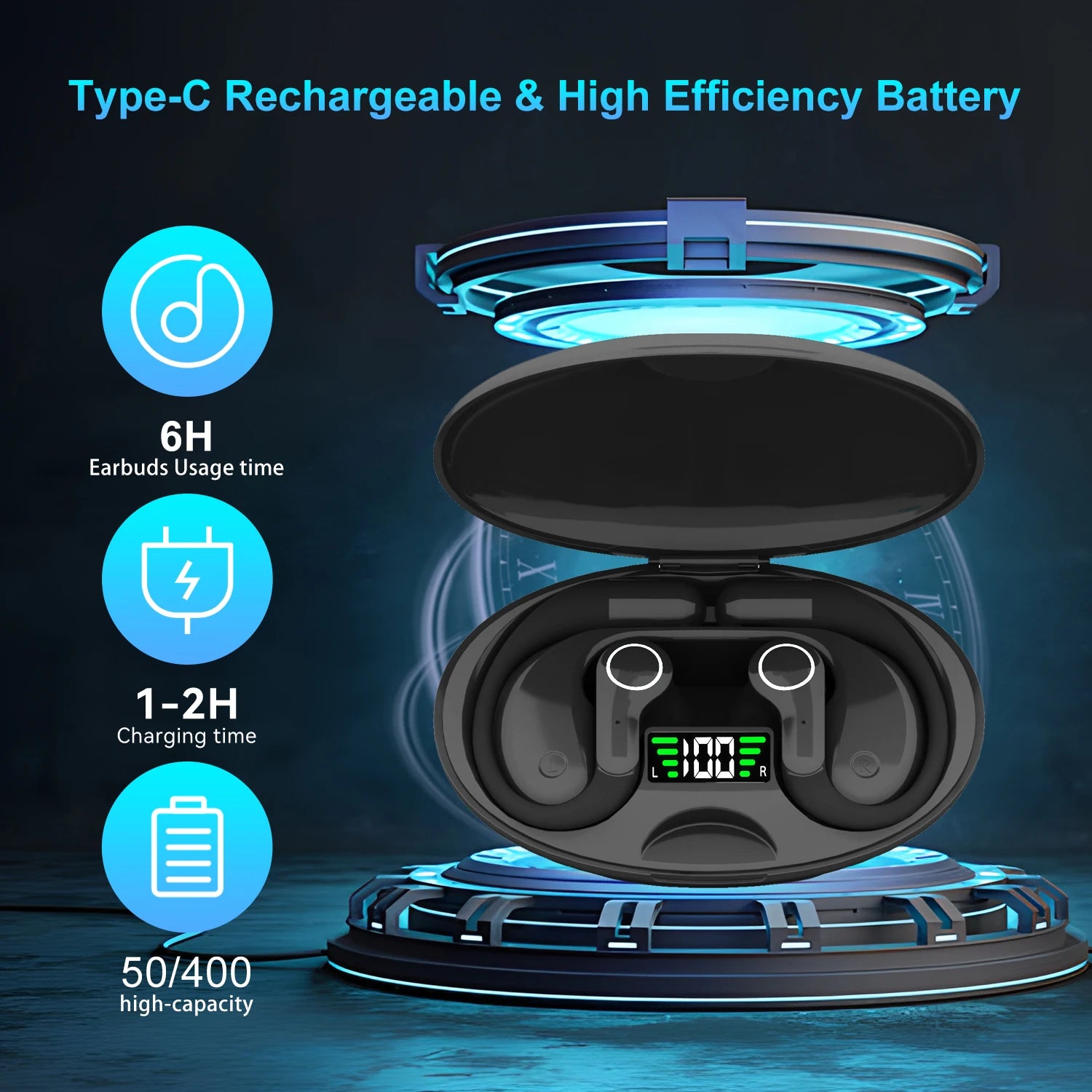 Ai Translator Earbud Device Real Time 2-Way Translations