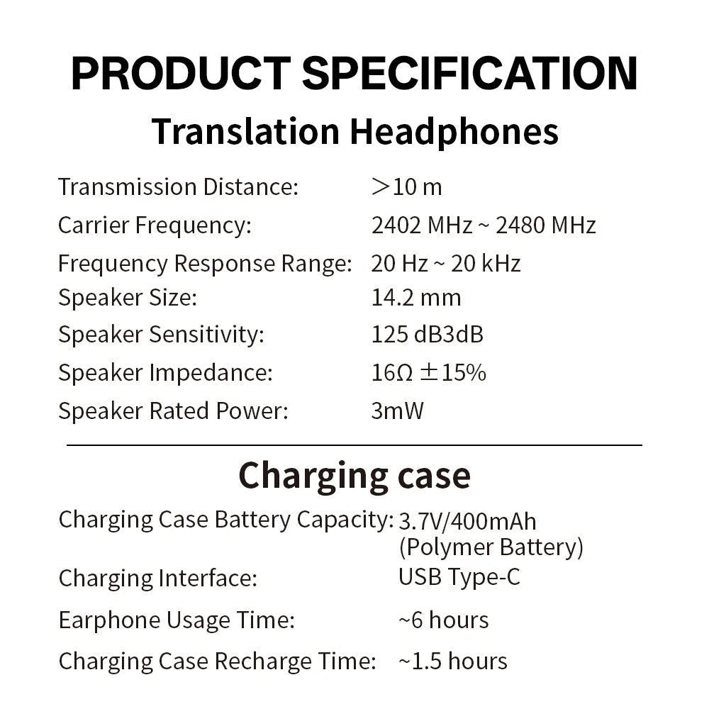 MSAI T23 AI Translator Earbuds 138 Languages