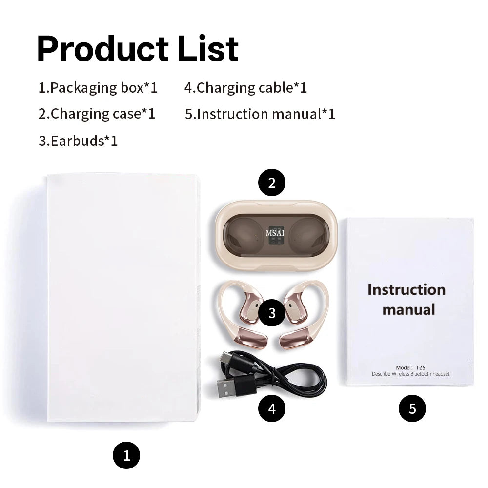 MSAI T23 AI Translator Earbuds 138 Languages