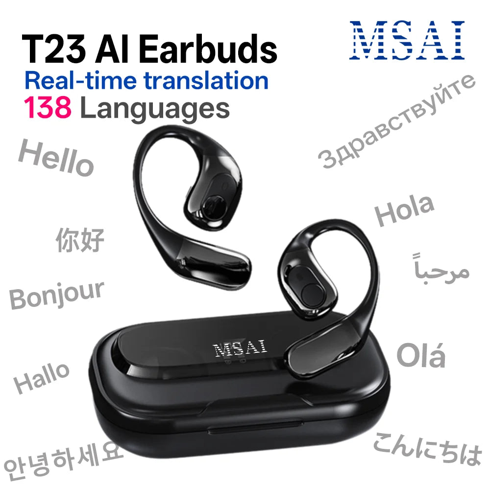 MSAI T23 AI Translator Earbuds 138 Languages