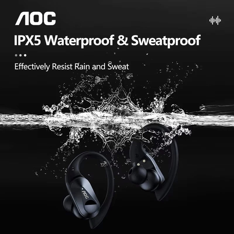 Choice AOC Sports Headset Wireless Bluetooth 6.0 Earphones Waterproof